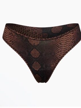 🐍 SKIMS Shine Foundations Thong • Espresso Snake Print • XS • NWT ✨🤎🔥